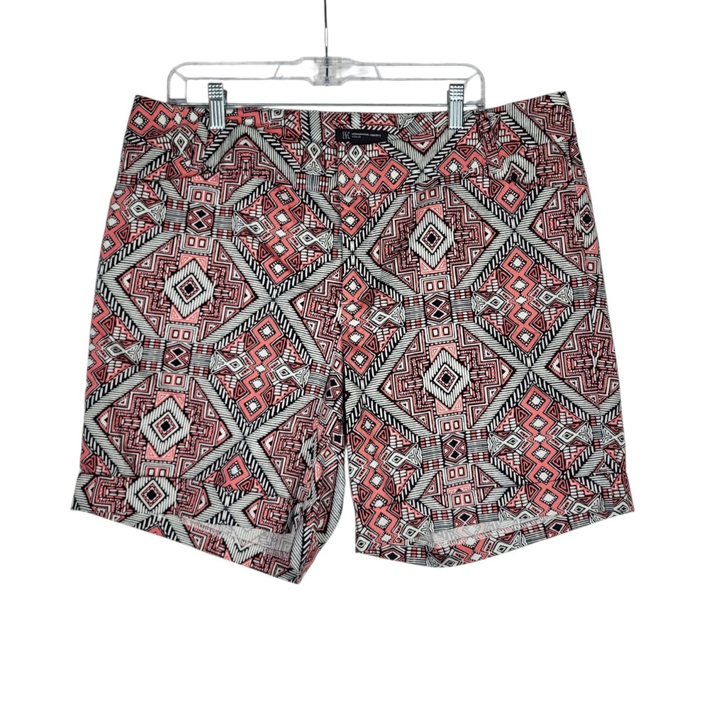 INC International Concepts Boho Shorts Women's 16 Cuffed Beachy Aztec